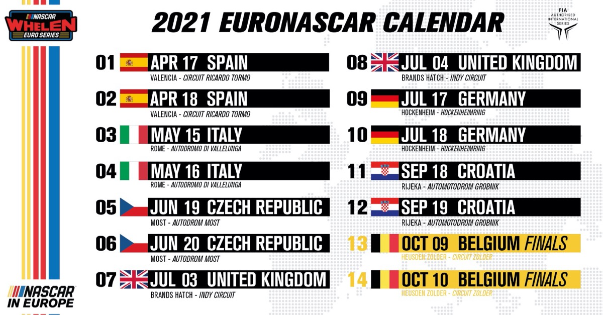 NWES-Saison 2021: EuroNASCAR präsentiert den neuen Kalender